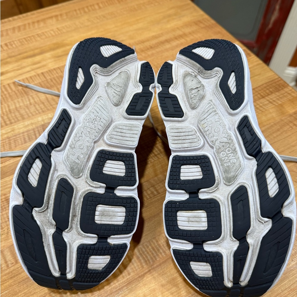 Hoka Gray and Navy Running Shoes with Orange Detail - Picture 6 of 7